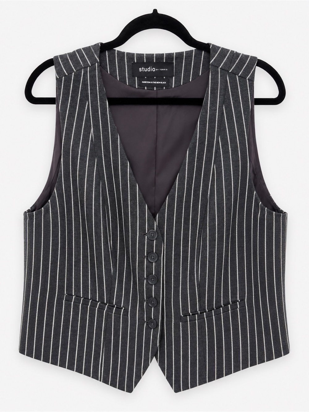 Studio by Torrid Pinstripe Tailored Vest Size 1 1X 14/16 NWT